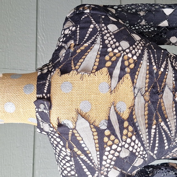 Free People Deco Lace Mini Long Sleeve Dress Fairy Whimsigoth Size 4 - Picture 8 of 13